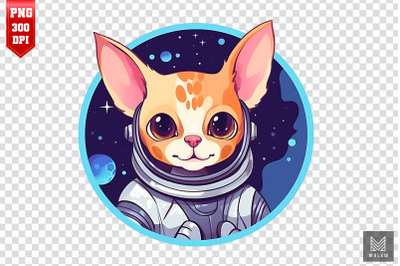 Cute Astronaut Cornish Rex Cat Clipart