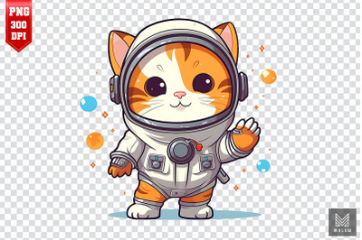 Astronaut Domestic Shorthair Cat Clipart