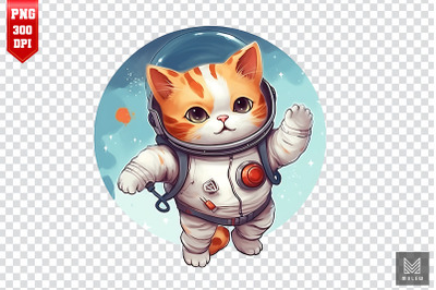 Astronaut Domestic Shorthair Cat Clipart