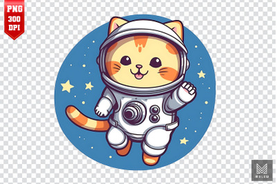 Cute Cartoon Astronaut Cat Clipart