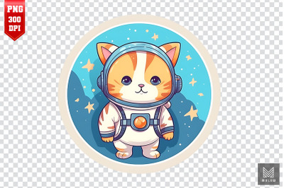 Cute Cartoon Astronaut Cat Clipart