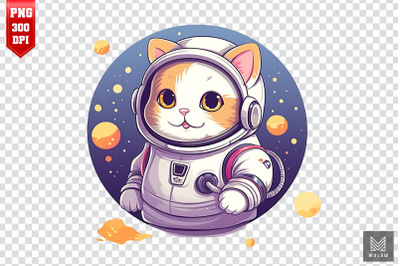 Cute Cartoon Astronaut Cat Clipart