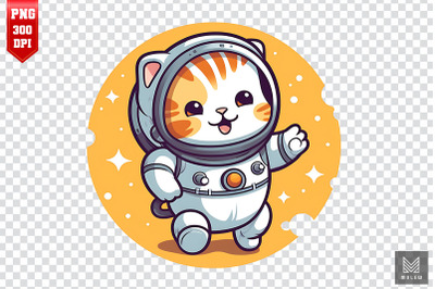 Cute Cartoon Astronaut Cat Clipart