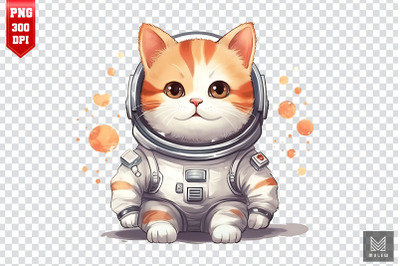 Cute Cartoon Astronaut Cat Clipart