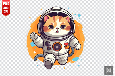 Cute Astronaut Persian Cat Clipart