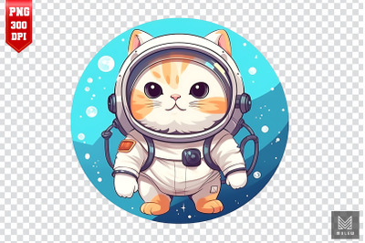 Cute Astronaut Persian Cat Clipart