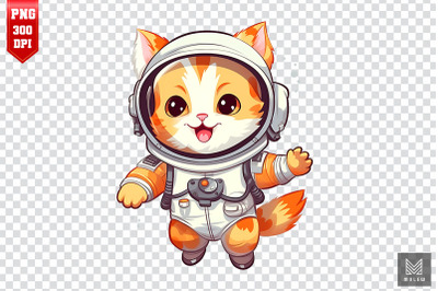 Cute Cartoon Astronaut Cat Clipart