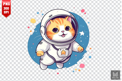 Cute Cartoon Astronaut Cat Clipart