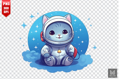 Cute Astronaut Russian Blue Cat Clipart