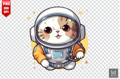 Cute Astronaut Scottish Fold Cat Clipart