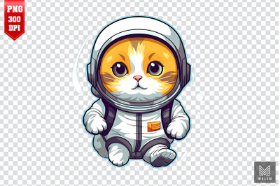 Cute Astronaut Scottish Fold Cat Clipart