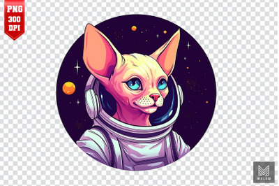 Cute Astronaut Sphynx Cat Clipart