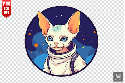 Cute Astronaut Sphynx Cat Clipart