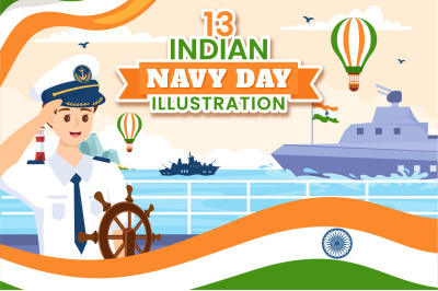 13 Indian Navy Day Illustration