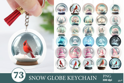 Snow Globe Keychain Bundle. Christmas Keychain Bundle PNG