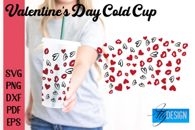 Valentine&#039;s Day Cold Cup | Valentine&#039;s Day Wrap SVG | Cold cup Wrap