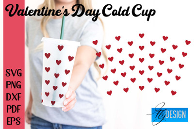 Valentine&#039;s Day Cold Cup | Valentine&#039;s Day Wrap SVG | Cold cup Wrap SV