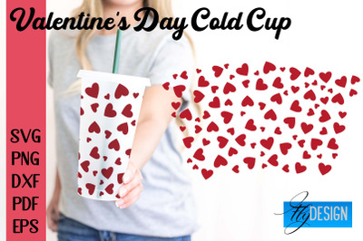 Valentine&#039;s Day Cold Cup | Valentine&#039;s Day Wrap SVG | Cold cup Wrap