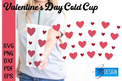 Valentine&#039;s Day Cold Cup | Valentine&#039;s Day Wrap SVG | Cold cup Wrap