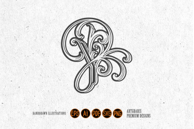 Regal lettering Y monogram logo flourish style monochrome