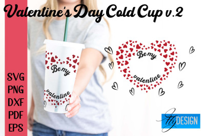 Valentine&#039;s Day Cold Cup | Valentine&#039;s Day Wrap SVG | Cold cup Wrap