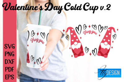 Valentine&#039;s Day Cold Cup | Valentine&#039;s Day Wrap SVG | Cold cup Wrap