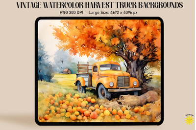 Watercolor Harvest Scene Backgrounds