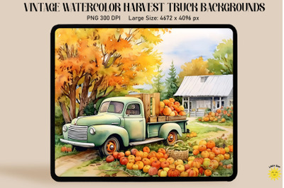 Watercolor Harvest Scene Backgrounds