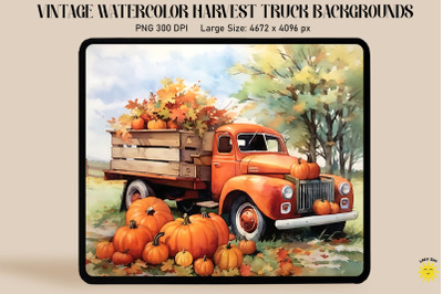 Watercolor Harvest Scene Backgrounds