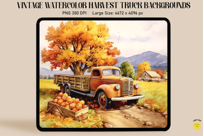 Watercolor Harvest Scene Backgrounds