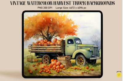 Watercolor Harvest Scene Backgrounds