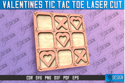 Valentines Tic Tac Toe Laser Cut | Love Cut and Engrave