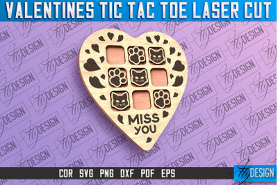 Valentines Tic Tac Toe Laser Cut | Love Cut and Engrave&amp;nbsp;