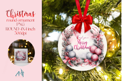 Christmas Round Ornaments Sublimation PNG