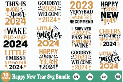 Happy new year svg Bundle &2C;New Year