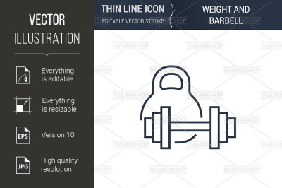 Weight And Barbell Icon