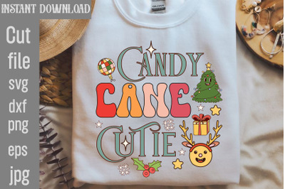 Candy Cane Cutie Retro Sublimation&2C;Retro Christmas Bundle&2C; Christmas S