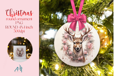 Christmas Round Ornament Sublimation PNG