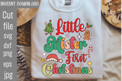 Little Mister First Christmas Retro Sublimation,Retro Christmas Bundle