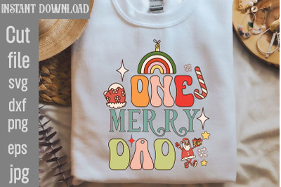 One Merry Dad Retro Sublimation,Retro Christmas Bundle, Christmas Subl