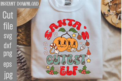 Santa&amp;&23;039;s Cutest Elf Retro Sublimation&2C;Retro Christmas Bundle&2C; Christmas