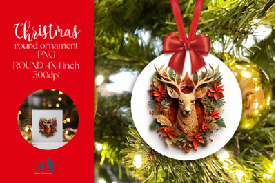 Christmas Round Ornament Sublimation PNG