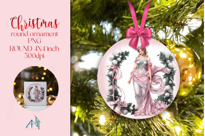 Christmas Round Ornament Sublimation PNG