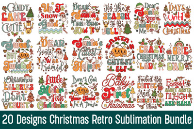 Retro Christmas  Sublimation Bundle,Retro Christmas Bundle, Christm