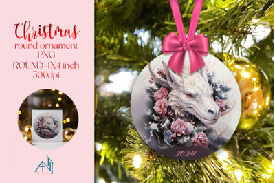 Christmas Round Ornament Sublimation PNG