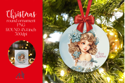 Christmas Round Ornament Sublimation PNG