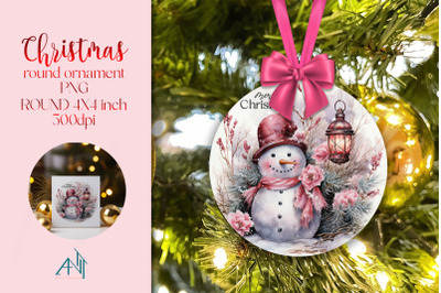 Christmas Round Ornament Sublimation PNG