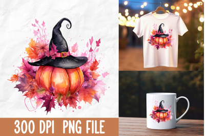 Breast Cancer Pink Witch Pumpkin Fall