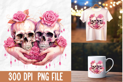 Breast Cancer Pink Rose Spooky Skull