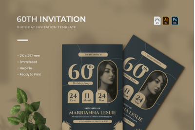 60Th - Birthday Invitation